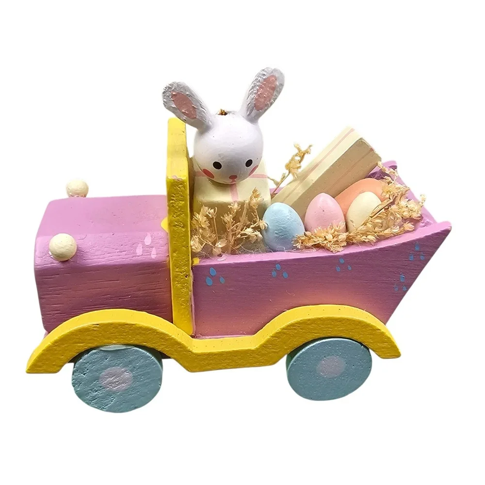 Vintage Midwest of Cannon Falls Wooden Easter Ornament Lot Bunny Goose Truck 7pc